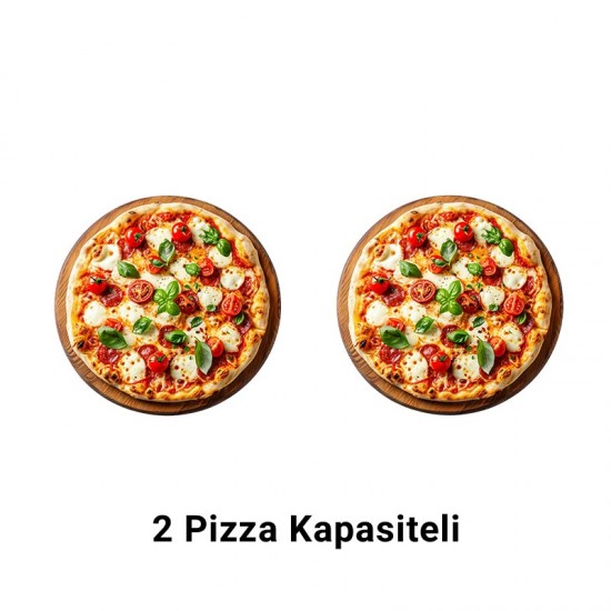 Atalay APF-40-1 20 cm x 2 Pizza Kapasiteli Tek Katlı Pizza Fırını, Elektrikli